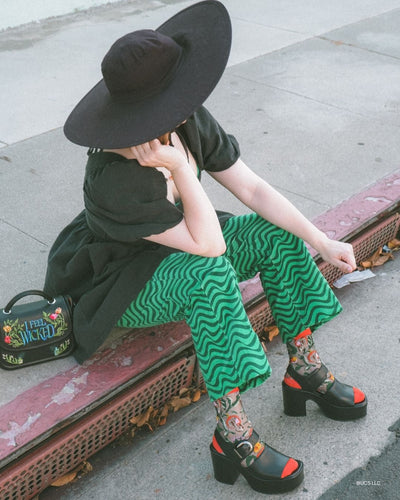 sock candy wicked elphaba land mushroom black sheer sock wicked elphaba sock and heels