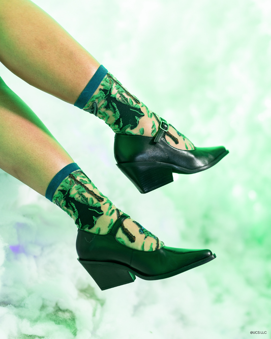 sock candy wicked elphaba silhouette sheer sock wicked elphaba socks elphaba style socks and heels