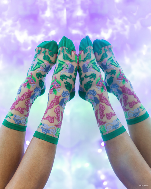 sock candy wicked for good floral sheer sock wicked 2 cute socks for women floral sheer socks