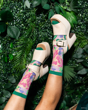 sock candy wicked for good floral sheer sock wicked 2 cute socks for women floral sheer socks socks and heels