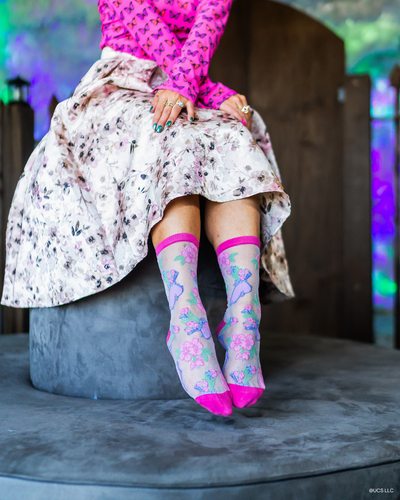 sock candy wicked socks glindaland butterfly shimmer glinda socks