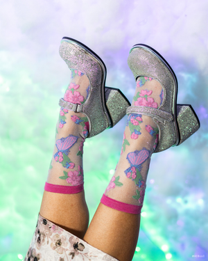 sock candy wicked socks glindaland butterfly shimmer glinda socks socks and heels