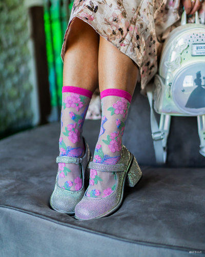 sock candy wicked socks glindaland butterfly shimmer glinda socks socks and heels