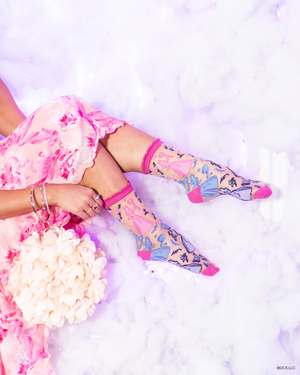 Sock Candy Wicked Glinda Silhouette Ruffle Sheer Sock Wicked Glinda Socks