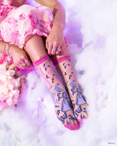 Sock Candy Wicked Glinda Silhouette Ruffle Sheer Sock Wicked Glinda Socks