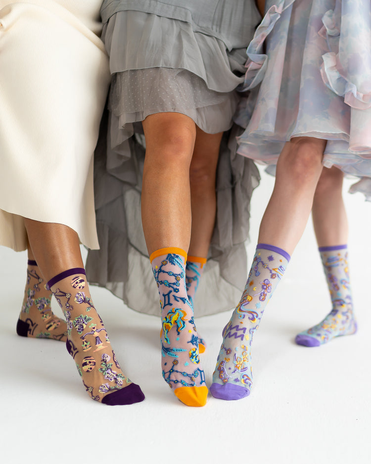 Sock Candy Zodiac Air Signs Sheer Socks Bundle Sheer Sock Fashion Socks Zodiac socks