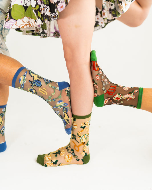 Sock Candy Zodiac Earth Signs Sheer Socks Bundle Sheer Socks Fashion Socks Zodiac Socks 