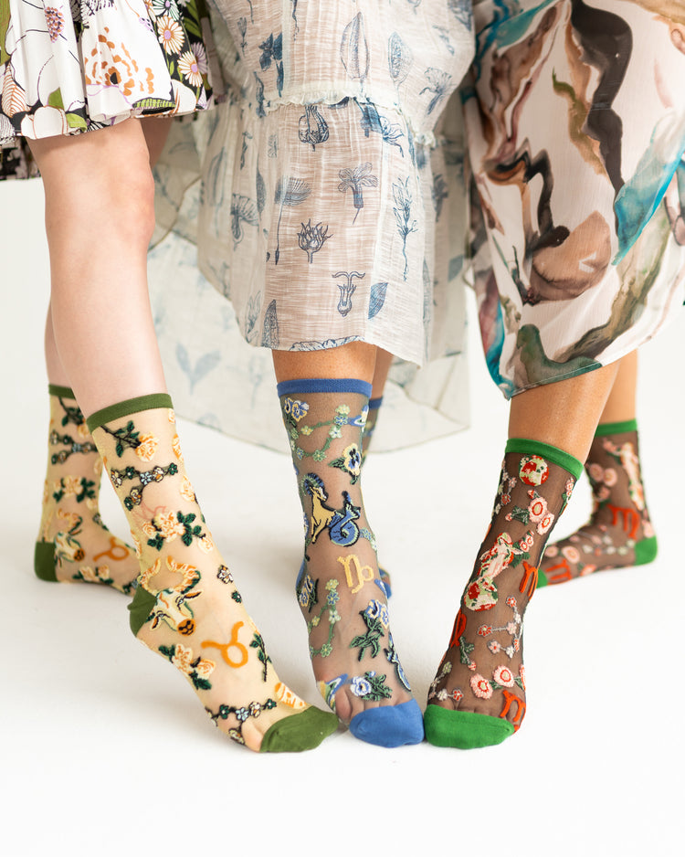 Sock Candy Zodiac Earth Signs Sheer Socks Bundle Sheer Socks Fashion Socks Zodiac Socks 