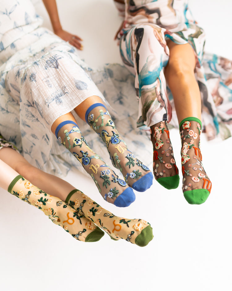Sock Candy Zodiac Earth Signs Sheer Socks Bundle Sheer Socks Fashion Socks Zodiac Socks 