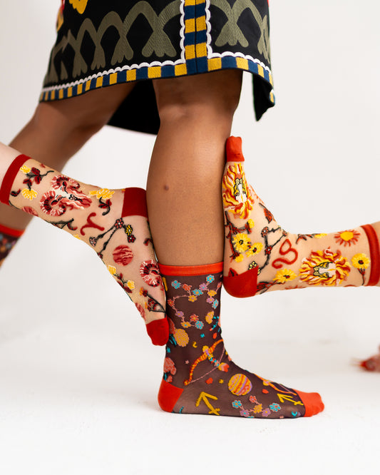 Sock Candy Zodiac Fire Signs Sheer Socks Bundle Sheer Socks Fashion Socks Zodiac Socks