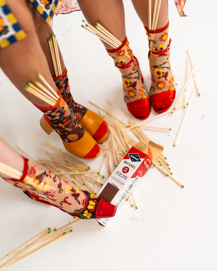 Sock Candy Zodiac Fire Signs Sheer Socks Bundle Sheer Socks Fashion Socks Zodiac Socks Socks with heels