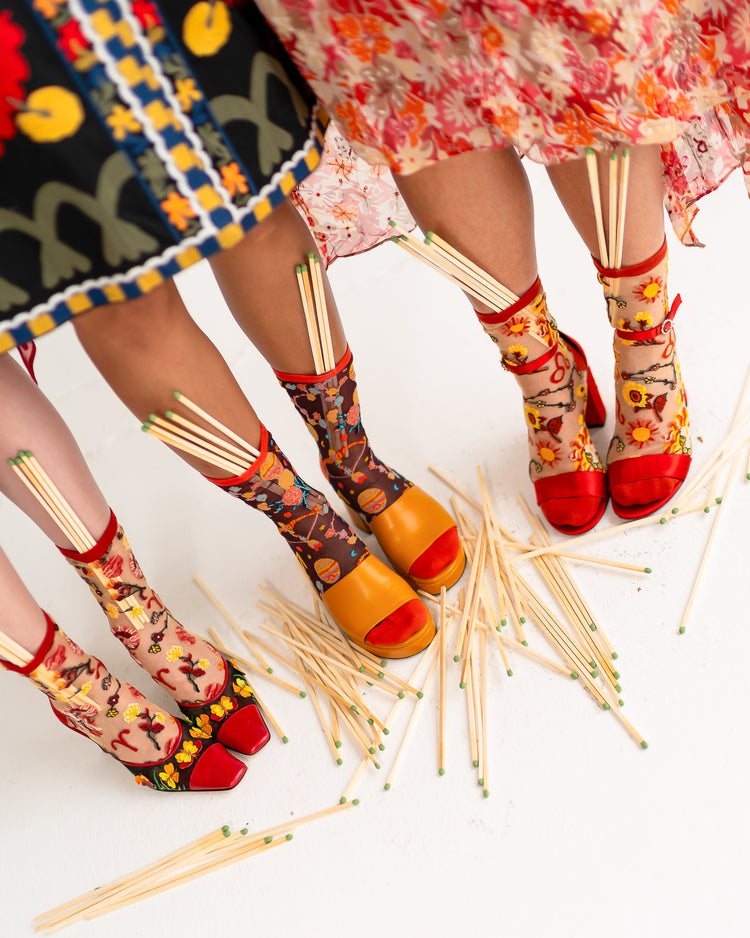 Sock Candy Zodiac Fire Signs Sheer Socks Bundle Sheer Socks Fashion Socks Zodiac Socks socks with heels