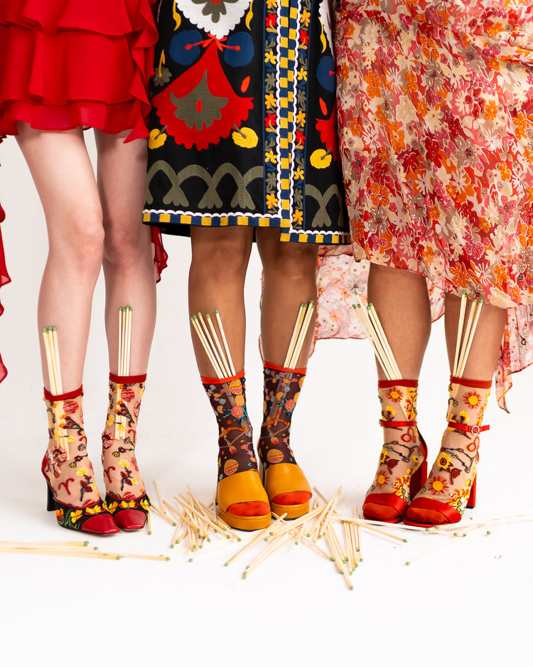 Sock Candy Zodiac Fire Signs Sheer Socks Bundle Sheer Socks Fashion Socks Zodiac Socks socks with heels