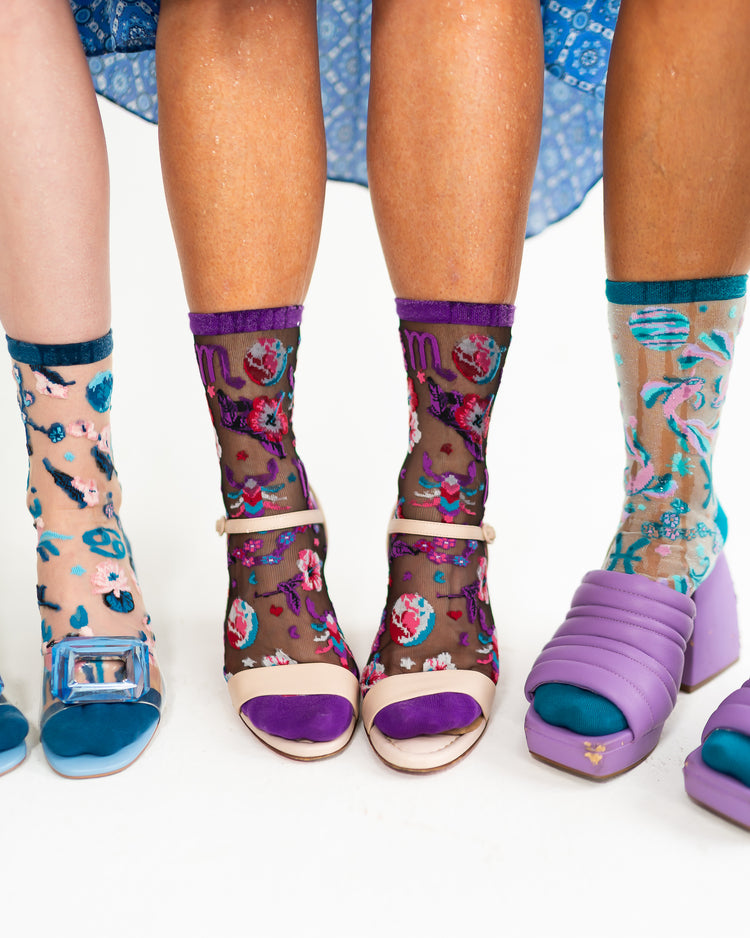 Sock Candy Zodiac Water Signs Sheer Socks Bundle Sheer Socks Fashion Socks Zodiac Socks socks with heels gift ideas
