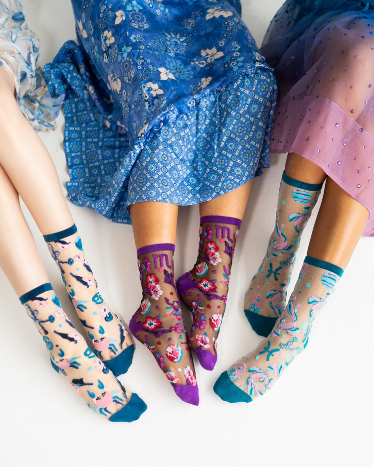 Sock Candy Zodiac Water Signs Sheer Socks Bundle Sheer Socks Fashion Socks Zodiac Socks gift ideas