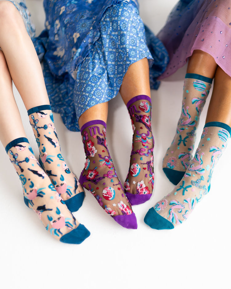 Sock Candy Zodiac Water Signs Sheer Socks Bundle Sheer Socks Fashion Socks Zodiac Socks gift ideas
