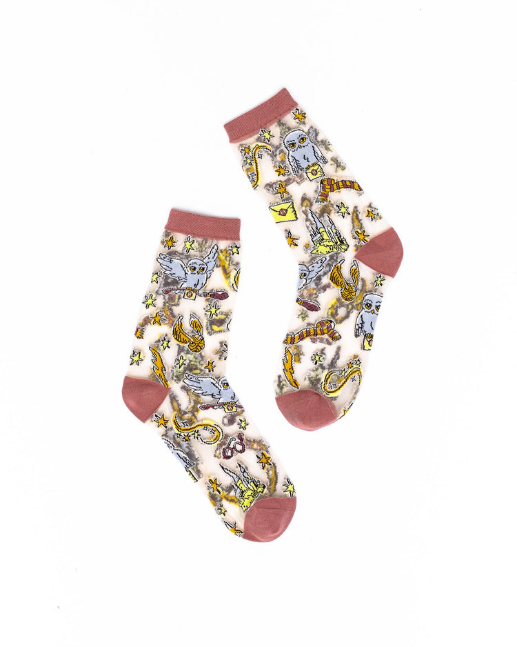 Sock Candy Harry Potter Back to Hogwarts Sheer Crew Sock Sheer Socks Fashion Socks Harry Potter Socks Hogwarts Socks Movie Socks