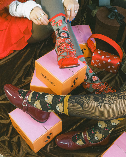 Sock Candy teddy bear ruffle socks cute japanese socks