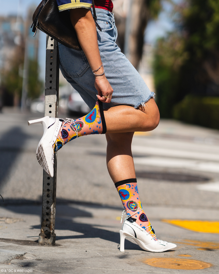 Sock Candy Supergirl Sheer Socks Bundle Sheer Socks Fashion Socks Star Socks Supergirl Socks DC Comics Socks socks with heels