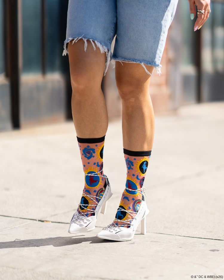 Sock Candy Supergirl Sheer Socks Bundle Sheer Socks Fashion Socks Star Socks Supergirl Socks DC Comics Socks socks with heels