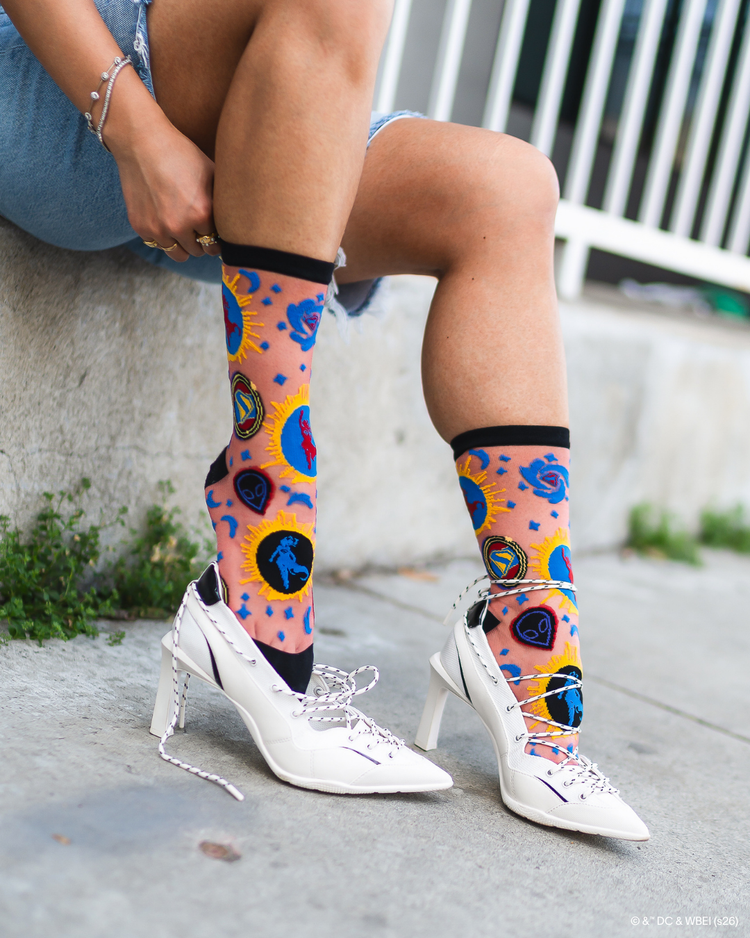 Sock Candy Supergirl Sheer Socks Bundle Sheer Socks Fashion Socks Star Socks Supergirl Socks DC Comics Socks socks with heels