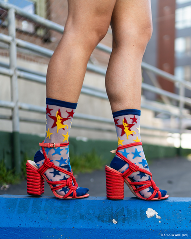 Supergirl Star Shimmer Sheer Crew Sock