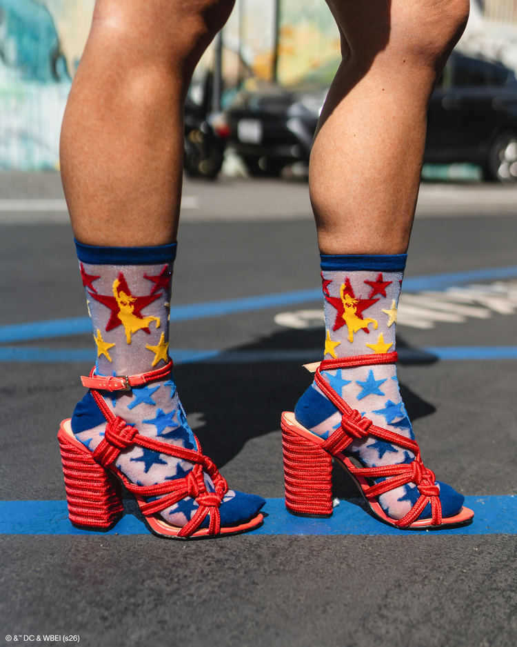 Sock Candy Supergirl Sheer Socks Bundle Sheer Socks Fashion Socks Star Socks Supergirl Socks DC Comics Socks socks with heels