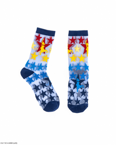 Supergirl Star Shimmer Sheer Crew Sock