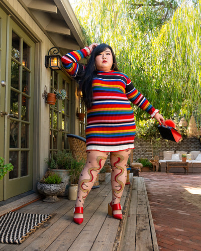 Sock candy dragon tights sheer patterned tights womens plus size fashion tights