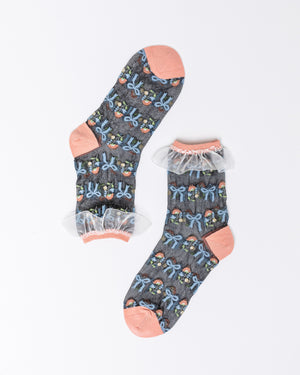 Sock Candy Ruffle Ankle Socks black socks with ruffles bridgerton socks
