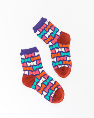 Sock Candy Geometric Bow patterned womens socks