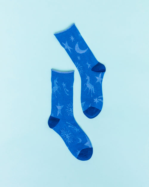 Sock Candy Celestial Shimmer Cute Crew Sock Shimmer Sock