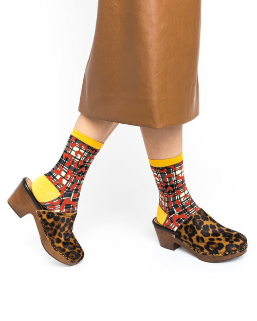 Sock candy plaid socks leopard print socks 