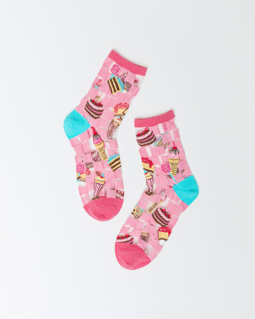 Sock Candy pink sheer socks retro 50s sweets socks