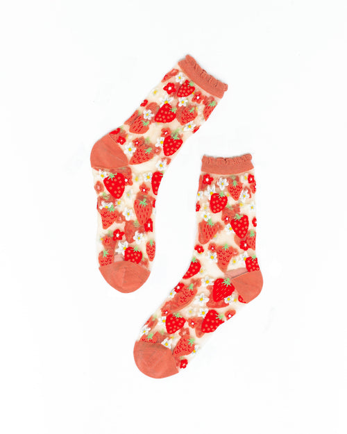 Sock Candy strawberry socks sheer socks