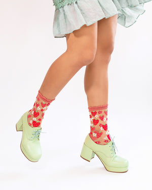 Sock Candy womens strawberry socks sheer socks